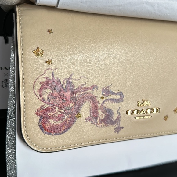 NWT Coach New Year Klare Crossbody Bag Signature Canvas Dragon Motif Leather - Picture 4 of 9